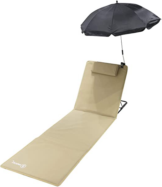 Homecall - Esterilla acolchada para playa con sombrilla, XXL (beige arena)