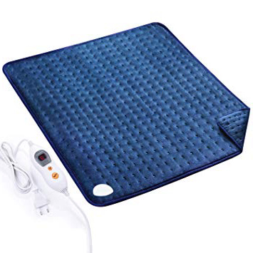Almohadilla Eléctrica Térmica (50 x 60 cm) con Función de Apagado Automático 5 Grados de Calefacción Terapéuticos Franela Suave Alivio Muscular para Espalda Cuello Hombro