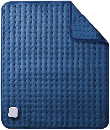 MaxKare Almohadilla Eléctrica Térmica de Grande Tamaño de (50 x 60cm) con Función de Apagado Automático 5 Grados de Calefacción Terapéuticos Franela Suave Alivio Muscular para Espalda Cuello Hombro