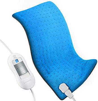 Almohadilla Eléctrica Térmica 30 x 65cm, ATMOKO Manta Electrica Calentar Rápido de 3 Nivel, Funda Lavable, Auto-Apagado 90Min y Anti-Sobrecalentamiento, Manta Electrica Lumbar/Espalda/Cuello