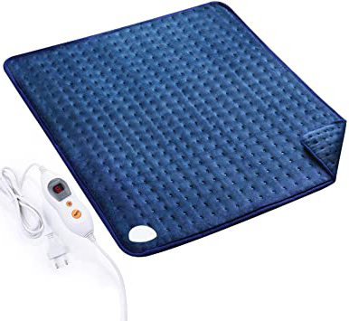 Almohadilla Eléctrica Térmica (50 x 60 cm) con Función de Apagado Automático 5 Grados de Calefacción Terapéuticos Franela Suave Alivio Muscular para Espalda Cuello Hombro