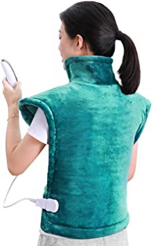 60 x 90cm Almohadilla Térmica Eléctrica para la Espalda, Hombros y Cuello Calentado con Tecnología de Calentamiento Rápido con 5 Niveles de Temperatura - Apagado Automático - Lavable a Máquina