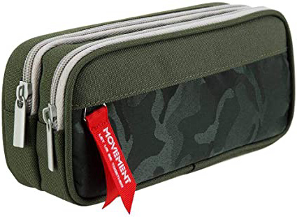 Estuche Escolar de Grandes Capacidad, TOYESS Estuches Escolares con 3 Cremalleras Para Niños & Niña, 22CM(Camuflaje Verde)