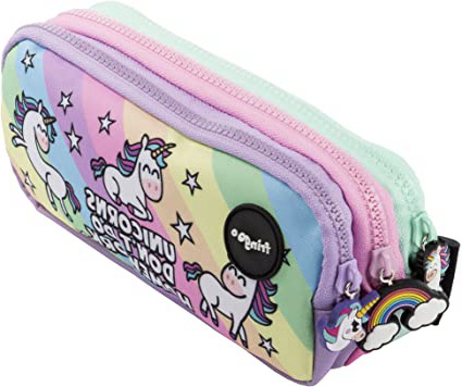 Estuche para lápices de 3 compartimentos FRINGOO, para niños, divertido y bonito, color Unicorns & Homework - 3 Compartments Large