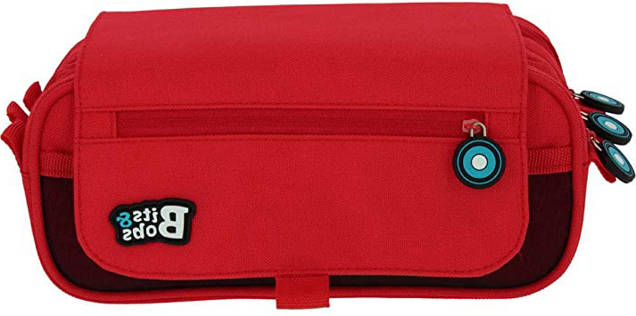 Grafoplás Bits & Bobs, Estuche Escolar Triple con Solapa, 23x10x10cm, Rojo