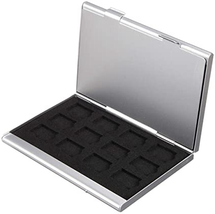 Caja De Almacenamiento De La Tarjeta De Memoria De Aluminio Plateado Estuche para Tarjeta De Memoria Micro SD 24Tf