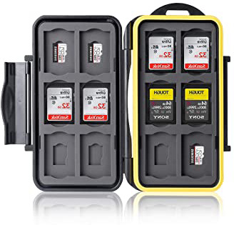 Ares Foto® Caja de protección • Almacenamiento de tarjeta de memoria para 12 SD y 12 Micro SD tarjetas • Funda guardar porta caja bolsa • New Edition 2020
