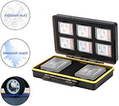 JJC Estuche para tarjetas de memorias: 6 Tarjetas SD SDHC SDXC + 2 baterías(para Fuji Fujifilm NP-W126 NP-W126S Batería compatible con X-T3 X-T30 X-T100 X-H1 X100F X-Pro2 X-Pro1 X-T2 X-T20 X-T10 X-E3