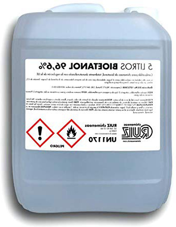 Bioetanol liquido 96.6º. 20 litros (4 garrafas de 5 litros) de combustible para estufas y chimeneas de bioetanol (SOLO PENINSULA)