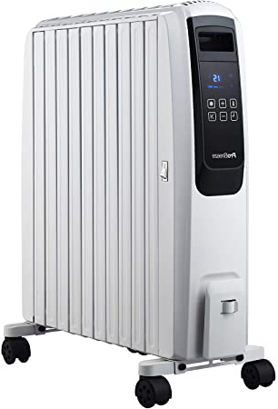 Pro Breeze Digital Radiador de Aceite 2500W - 10 Elementos, 4 Configuraciones de Calor, Temporizador y Termostato