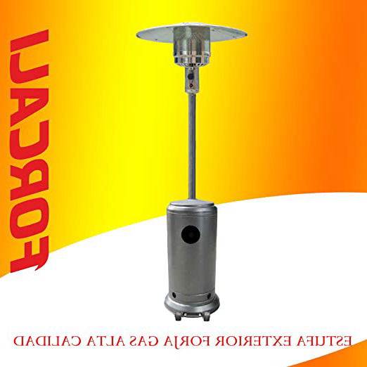 ESTUFA EXTERIOR A GAS CON RUEDAS GRIS FORJA