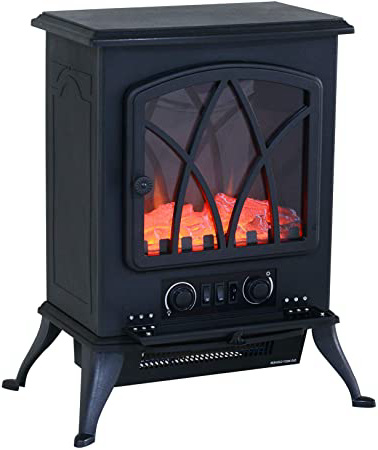 HOMCOM Chimenea Eléctrica Móvil Tipo