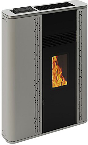 FUOCO-VIVO Estufa Pellets 11,74KW canalizable Fondo 22cm (Gris)