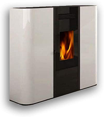 FUJISOL Estufa de pellets de Pasillo Modelo S Color Blanco 10,5kW
