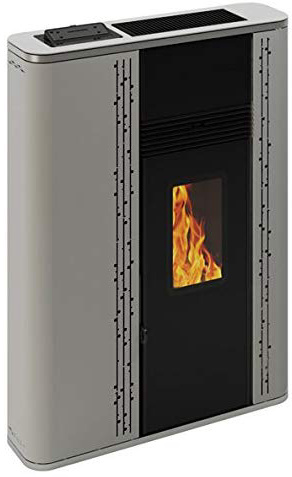 FUOCO-VIVO Estufa Pellets 11,74KW canalizable Fondo 22cm (Gris)