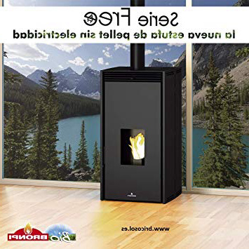ESTUFA DE PELLET SIN ELECTRICIDAD BRONPI MODELO FREE 11 KW NEGRO
