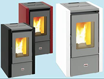 Estufa de pellet Queen 6 kW, 5,53 MC, 145 color burdeos