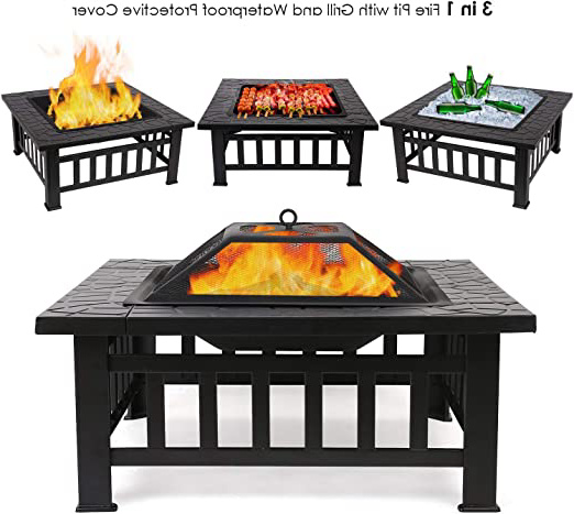 Desconocido Femor Brasero Exterior con Asas Multifuncional Chimenea para calefacción Terrazas Playa y Patio (Grande)
