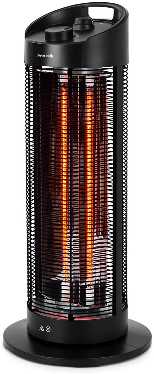blumfeldt Heat Guru 360 XL Calefactor – 1200 W, núcleo de Carbono, tecnología infrarroja ComfortHeat, protección IPX4, Exterior Que no Quema, botón de Seguridad, oscilación de 360° o 120°, Negro