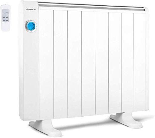 Orbegozo RRE 1510 Emisor Térmico Bajo Consumo, 8 Elementos de Calor, Pantalla Digital LCD, Mando a Distancia, Funcionamiento Programable, 1500 W, Aluminio, Color blanco