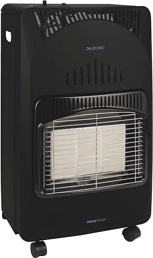 Cecotec Ready Warm 4000 Slim Fold - Estufa Plegable, Cerámica, 3 Modos, Bombonas de 10 Kg, Triple Sistema de Seguridad, 4 Ruedas multidireccionales, 4200 W