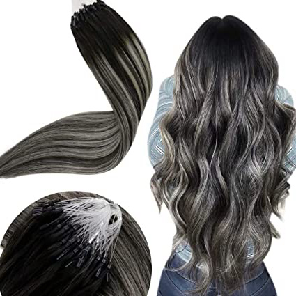 Extensiones Micro Ring,LaaVoo 22 Pulgadas/55cm