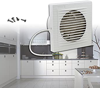 Ventilador extractor de pared silencioso de HG; color blanco, para cuarto de baño, cocina, WC, etc