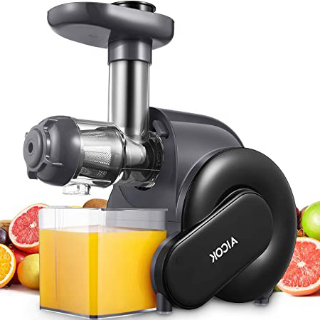 Licuadora Prensado en Frio, Aicok Licuadoras Para Verduras y Frutas con Función inversa, con Motor Silencioso, Limpieza Fácil con Cepillo, Alto en Nutrientes para Zumo de Frutas y Verduras