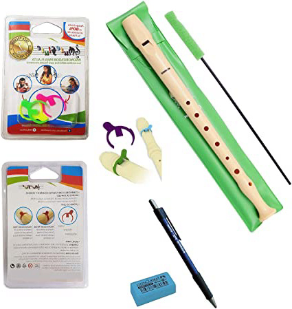 PACK LOTE Flauta dulce Hohner Melody 9508 + 3 Sordinas Muteflute REDUCE INSONORIZA el 80% o el 100% del sonido de tu flauta + REGALO