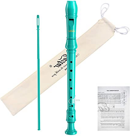 Eastar Flauta de ABS Soprano C Digitación Alemana de Color Azul Cielo ERS-21GSB