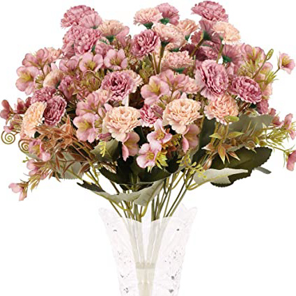 XHXSTORE 4pcs Flores Artificiales Claveles