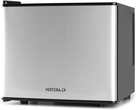 Klarstein Geheimversteck - Minibar, Mini nevera, Nevera para bebidas, Clase A+, 17 Litros, 38,5 x 33,5 x 41,5 cm, Silenciosa, Regulador de temperatura continuo, Ahorro de espacio, Plateado