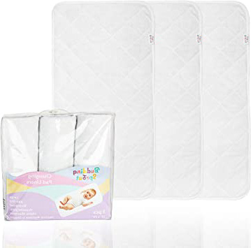 Cubiertas para cambiadores acolchadas altamente absorbentes (paquete de 3). Tamaño más grande, hipoalergénicas y suaves 38x74 cm (15" x 29") Hechas con rayón de bambú 100%