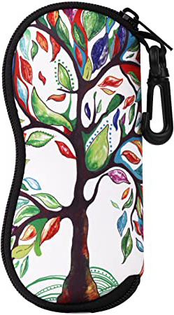 MoKo Funda de Gafas del Sol Súper Ligera y Blanda, Estuche para Gafas con Cremallera y Mosquetón de Cinturón para Almanecer y Proteger las Gafas, las llaves, Lápices