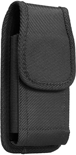 AQ Mobile Funda Cinturón Vertical para Móviles y Smartphones, Talla XL (para 6,5" Smartphone) Textil, Pinza de cinturón, Lazo para cinturón