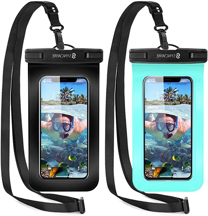 Syncwire Funda Impermeable Universal, 2 Unidades Bolsa para móvil estanca a Prueba de Agua IPX8 para iPhone 11 Pro XS MAX XR XS X 8 7 6 Plus se, Xiaomi Redmi Note 8, Galaxy S10+ S9 S8, Huawei P30 Pro