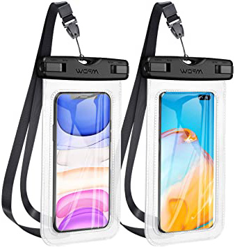 Mpow Funda Impermeable Universal-2 Unidades, Bolsa para Móvil Estanca a Prueba de Agua IPX8 para iPhone XS MAX/XR/XS/X/8/ 8plus/7 Samsung Galaxy s9+/S10Plus / S10 Huawei P30 Pro / P30, Pantalla táctil