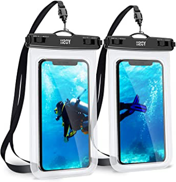 YOSH Funda Impermeable Móvil Universal 2 Unidades, IPX8 Bolsa Impermeable Móvil Funda Sumergible para iPhone XS X 8 7 6 Plus BQ Aquaris Huawei P10 P9 Samsung S7 S8 y Otros Móviles hasta 6.5 Pulgadas