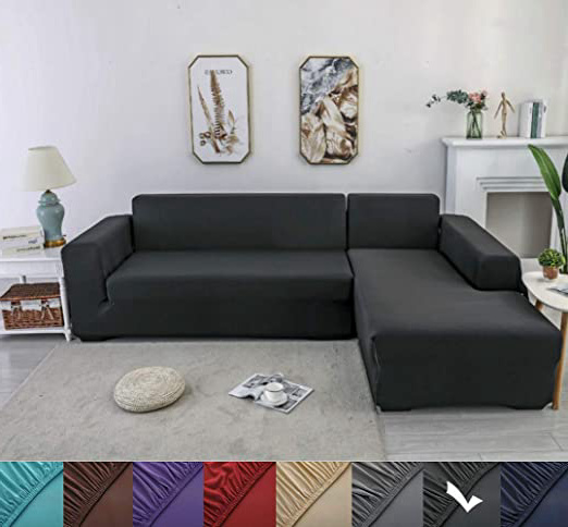 Youjoy Funda para Sofá Chaise Longue - Funda Sofá Elástica Poliéster Funda Sofá de Esquina (Necesita Comprar 2 Piezas)