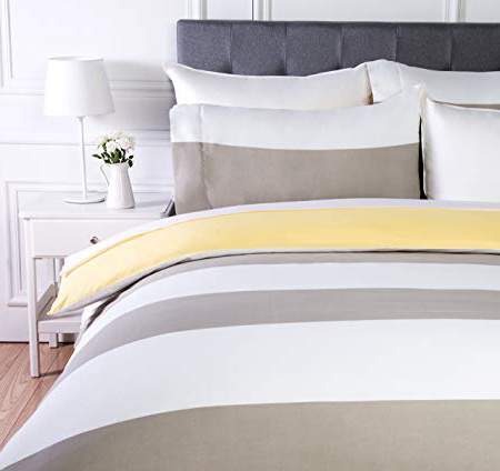 







AmazonBasics - Juego de ropa de cama con funda de edredón, de microfibra, 260 x 220 cm,   Gris raya reversible (Reversible Grey Stripe)






