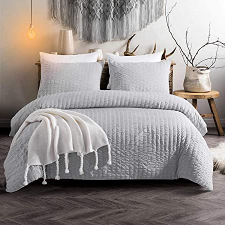 







Vivilineneu Juego de Funda nórdica Seersucker, 3 Piezas Juego de Cama de Microfibra Lavada al Agua, Estilo Natural, con Cremallera y Esquinas, Gris Claro 240x220cm






