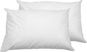 AmazonBasics - Funda de almohada suave con cremallera (100% algodón, 50 x 80 cm, 2 unidades)