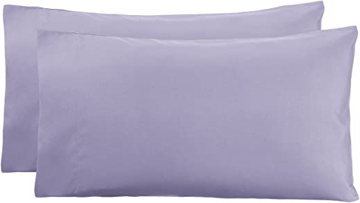 AmazonBasics - Funda de almohada de microfibra, 2 unidades, 50 x 80 cm - Lavanda