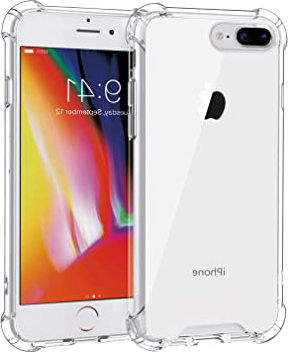 MoKo Compatible con iPhone 8 Plus / 7 Plus 5.5" Funda, Halo Serie Híbrido Funda con TPU Colchón de Aire Tecnología Esquinas + Panel Trasero Claro para iPhone 8 Plus / 7 Plus 5.5", Crystal Claro
