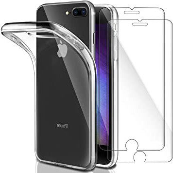 
                
                    
                    
                

                
                    
                    
                        Funda + 2x Cristal para iPhone 8 Plus, Leathlux iPhone 7 Plus Transparente TPU Silicona [Funda + 2 Pack Vidrio Templado] Protector de Pantalla 9H Dureza + Flexible Case Cover para iPhone 8 Plus/7 PLus
                    
                

                
                    
                    
                
            