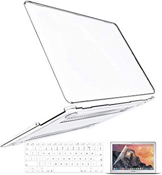 BELK Funda para MacBook Air 13 Pulgadas, 3 en 1 Cubierta de plástico Duro, Transparente y Ultra cristalina con Cubierta de Teclado y Protector de Pantalla para MacBook Air 13 (Modelo: A1369 y A1466)