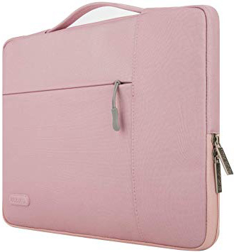 MOSISO Funda Blanda Compatible con 13-13,3 Pulgadas MacBook Air/MacBook Pro Retina/2019 Surface Laptop 3/Surface Book 2, Poliéster Maletín Protectora Multifuncional Bolso, Rosado