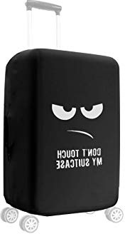 kwmobile Funda para Maleta en Diversos tamaños - Protector elástico con Cierre - Cubierta para Maleta de Viaje en Blanco/Negro