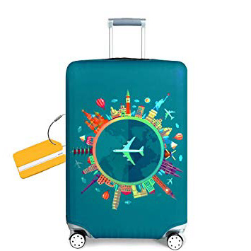 OrgaWise Luggage Cover con Cremallera, Suave de Anti-Polvo, Elástico Cabe 22-28 Pulgadas Funda Maleta (M, L)