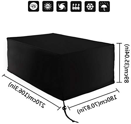 Xiliy Funda para Muebles de Jardín Muebles de Jardín de Mimbre 210D Oxford Poliéster (270 x 180 x 89 cm)